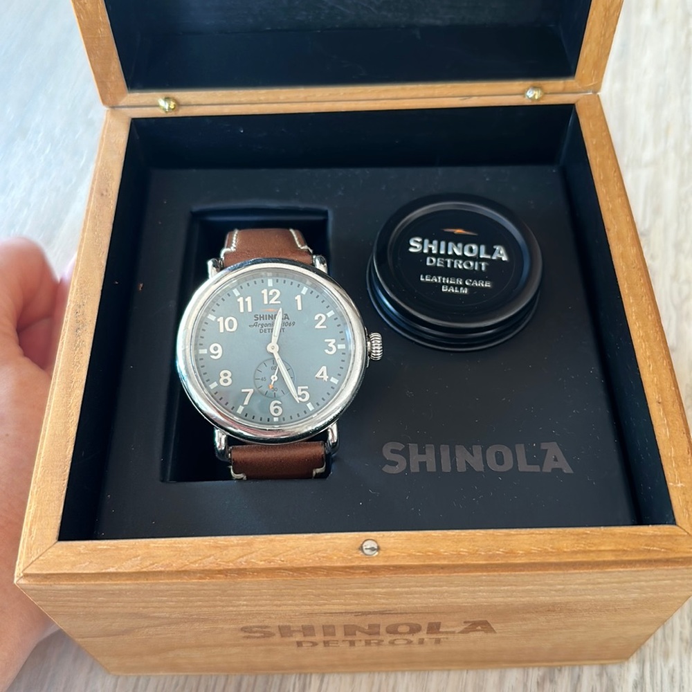 Shinola Watch with Leather Strap